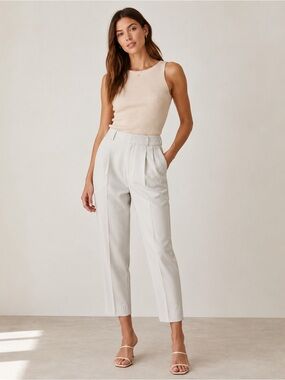 MAISON Cinqcent light cream beige ankle pants Sz 10
